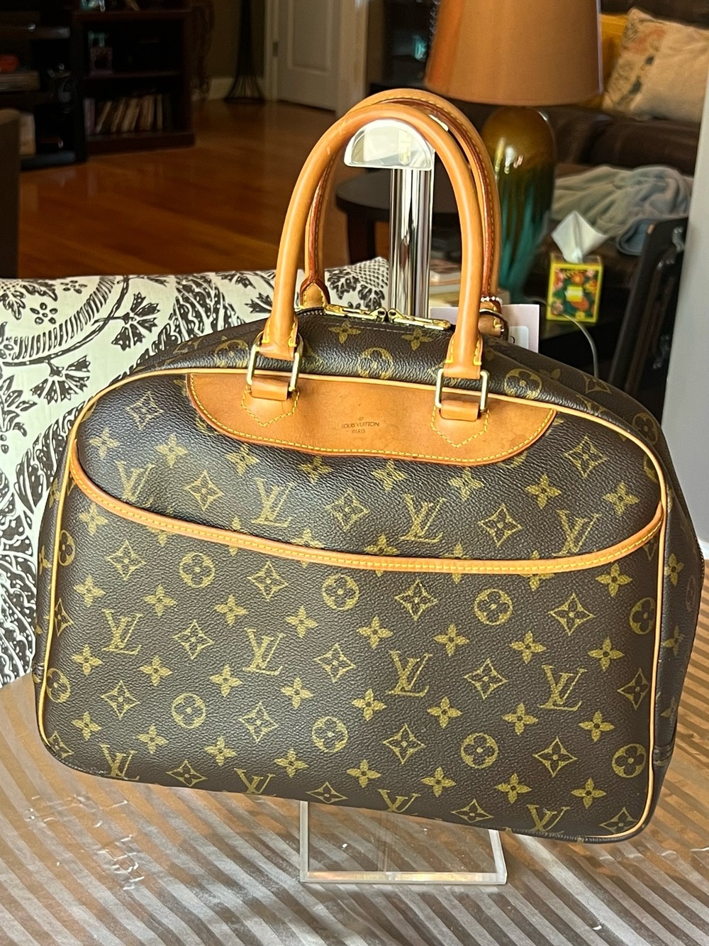 Pre-owned Louis Vuitton Trouville Monogram Dome Satchel - Brown and Tan